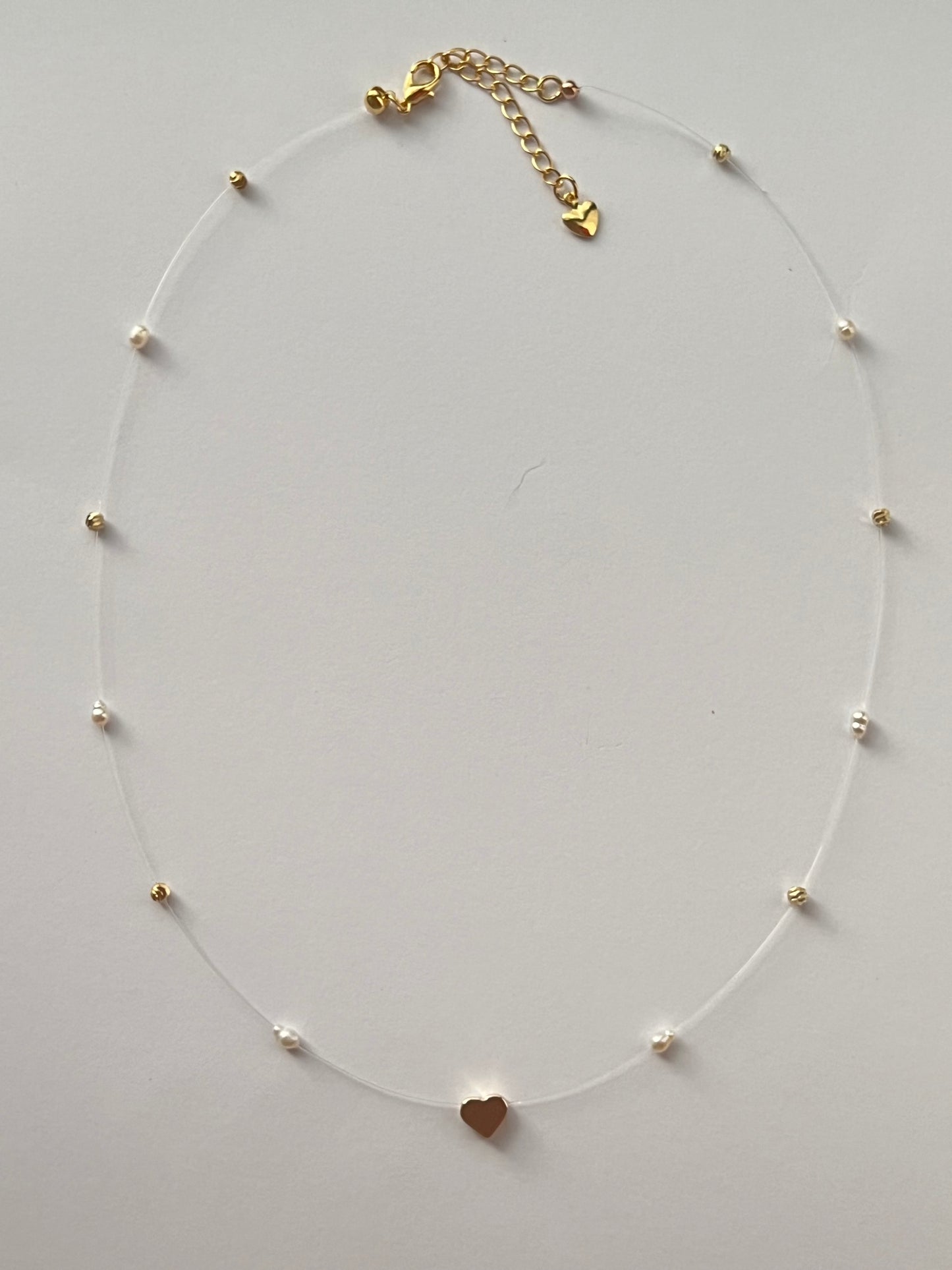 Dainty Heart & Pearl Choker