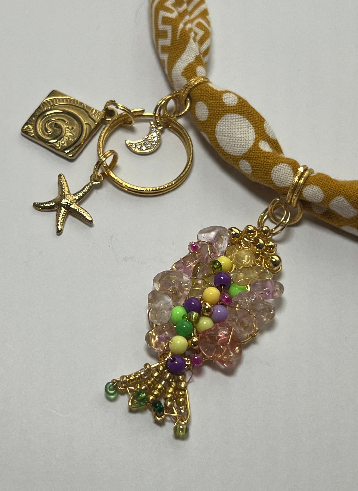 Boho Ocean-Inspired Charms Bandanna Necklace