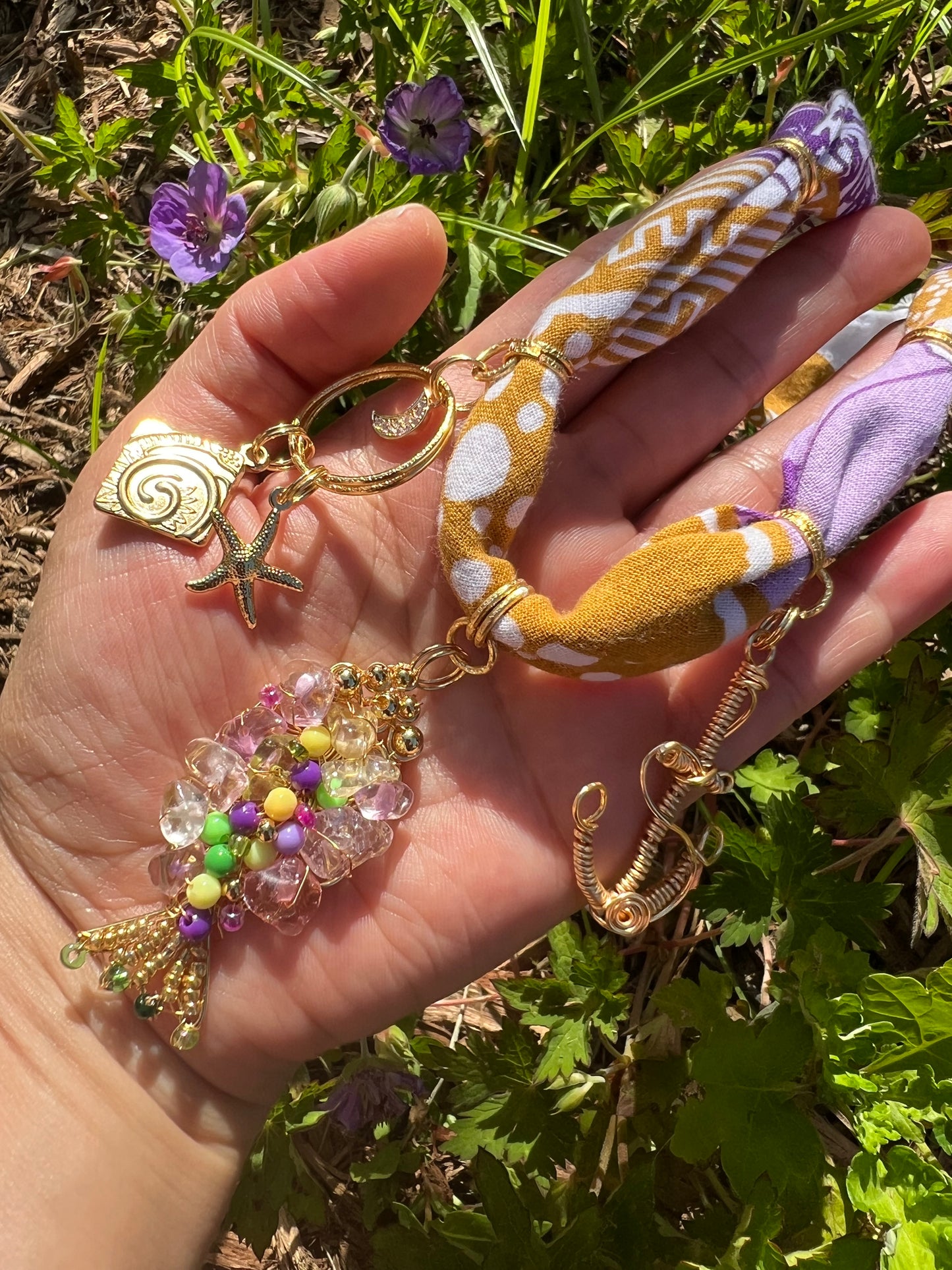 Boho Ocean-Inspired Charms Bandanna Necklace