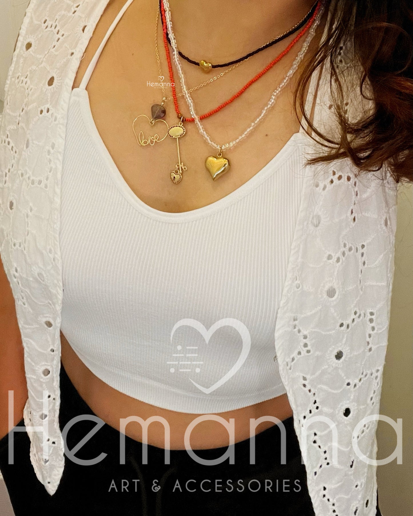 Golden Heart Duo or Solo Necklaces