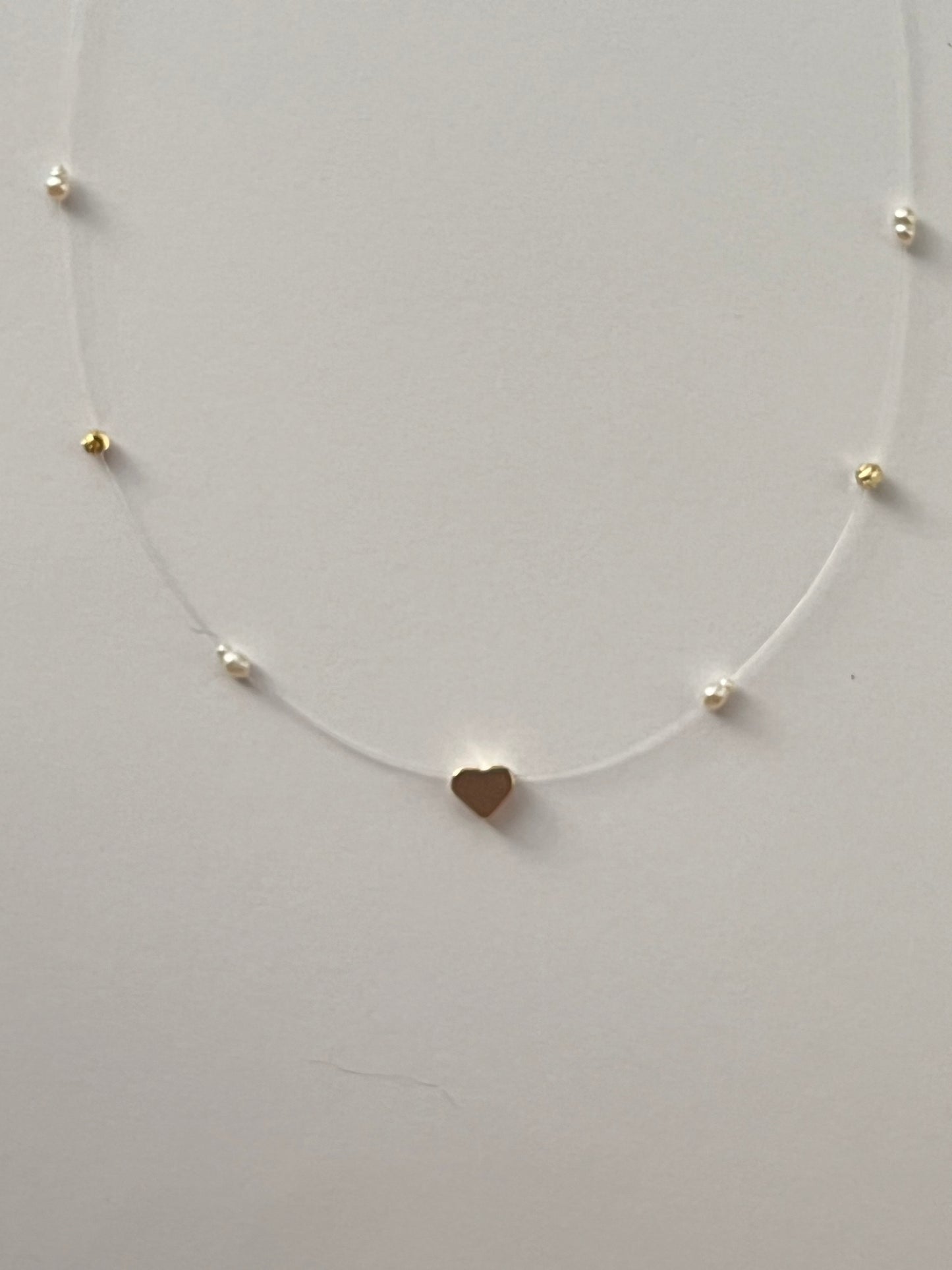Dainty Heart & Pearl Choker