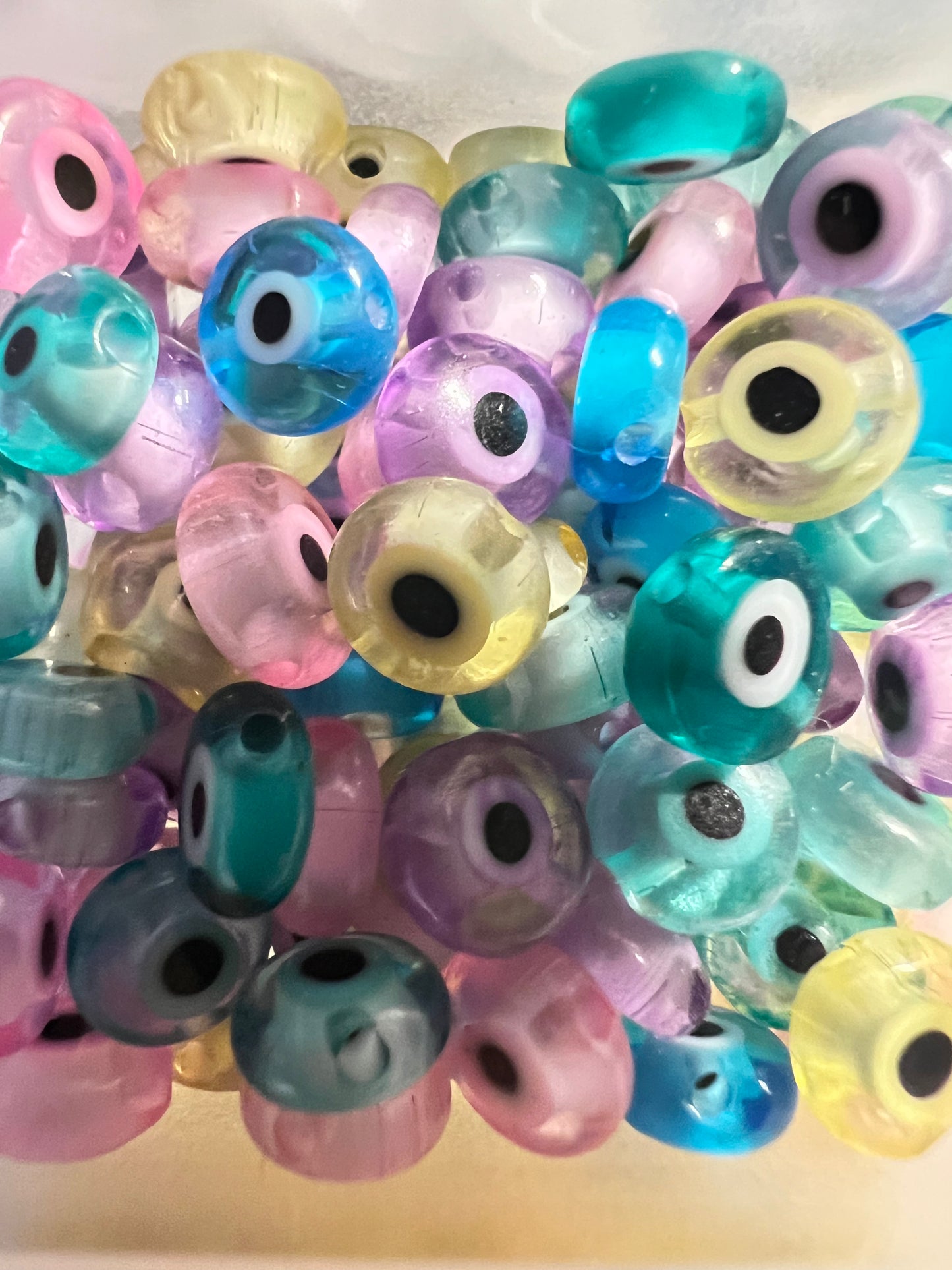 Pastel shades evil eye friendship bracelets