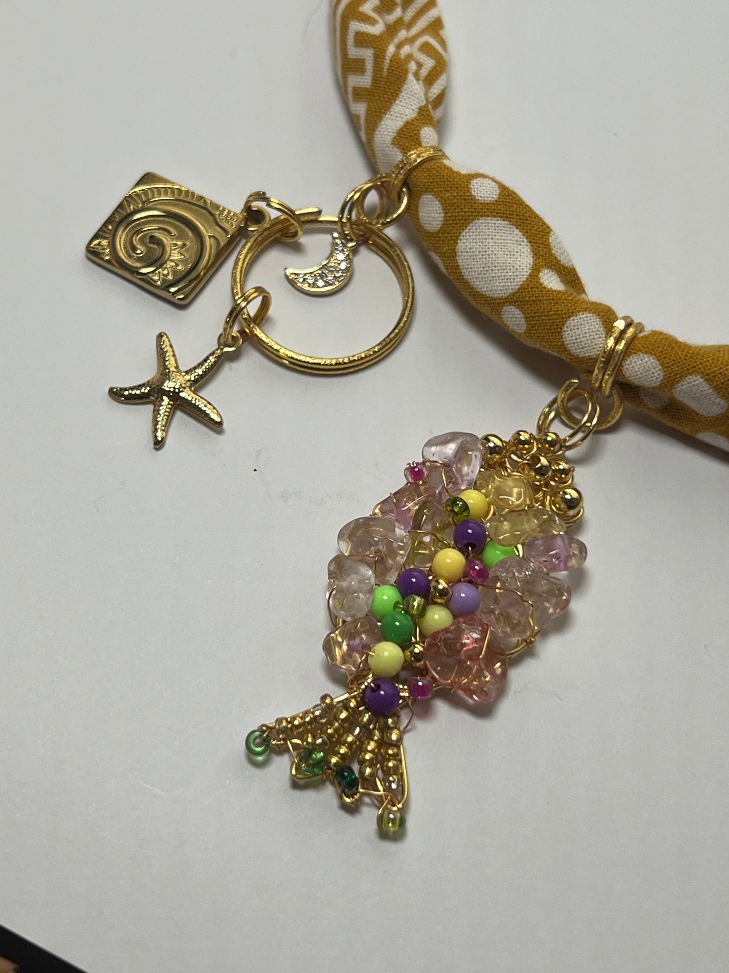 Boho Ocean-Inspired Charms Bandanna Necklace