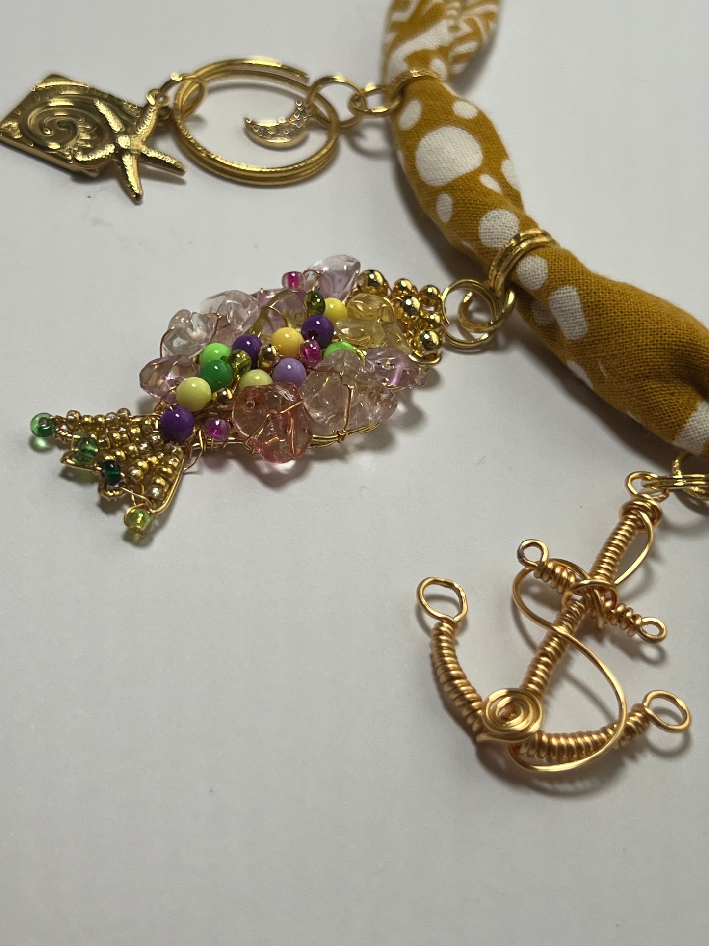 Boho Ocean-Inspired Charms Bandanna Necklace