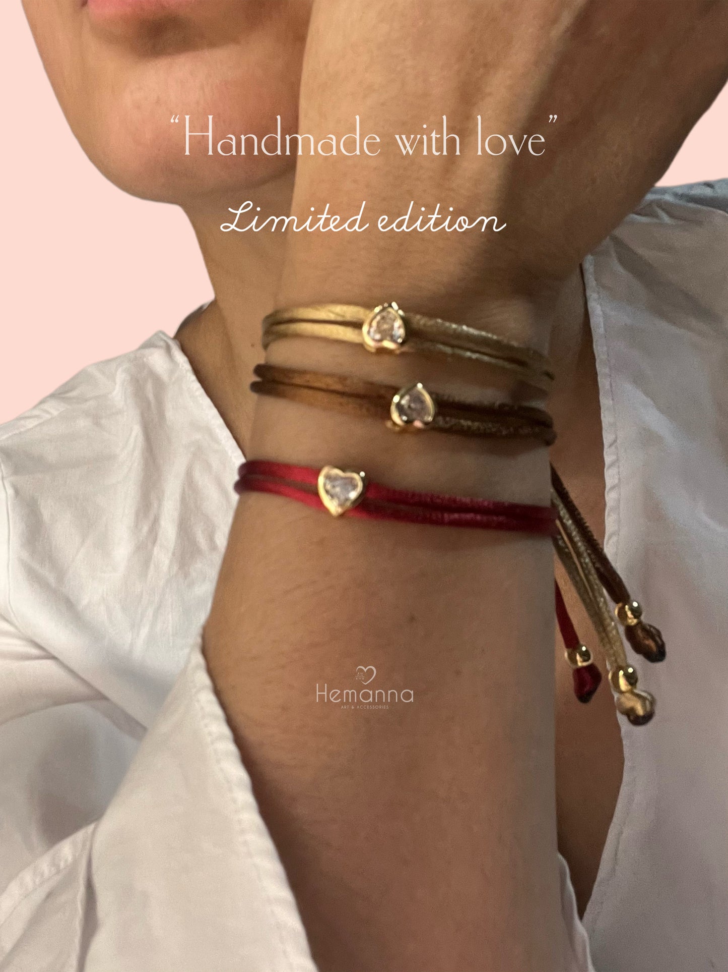 Love Link Duo| Minimal Bracelet Set | Satin Cord | Everyday Jewelry