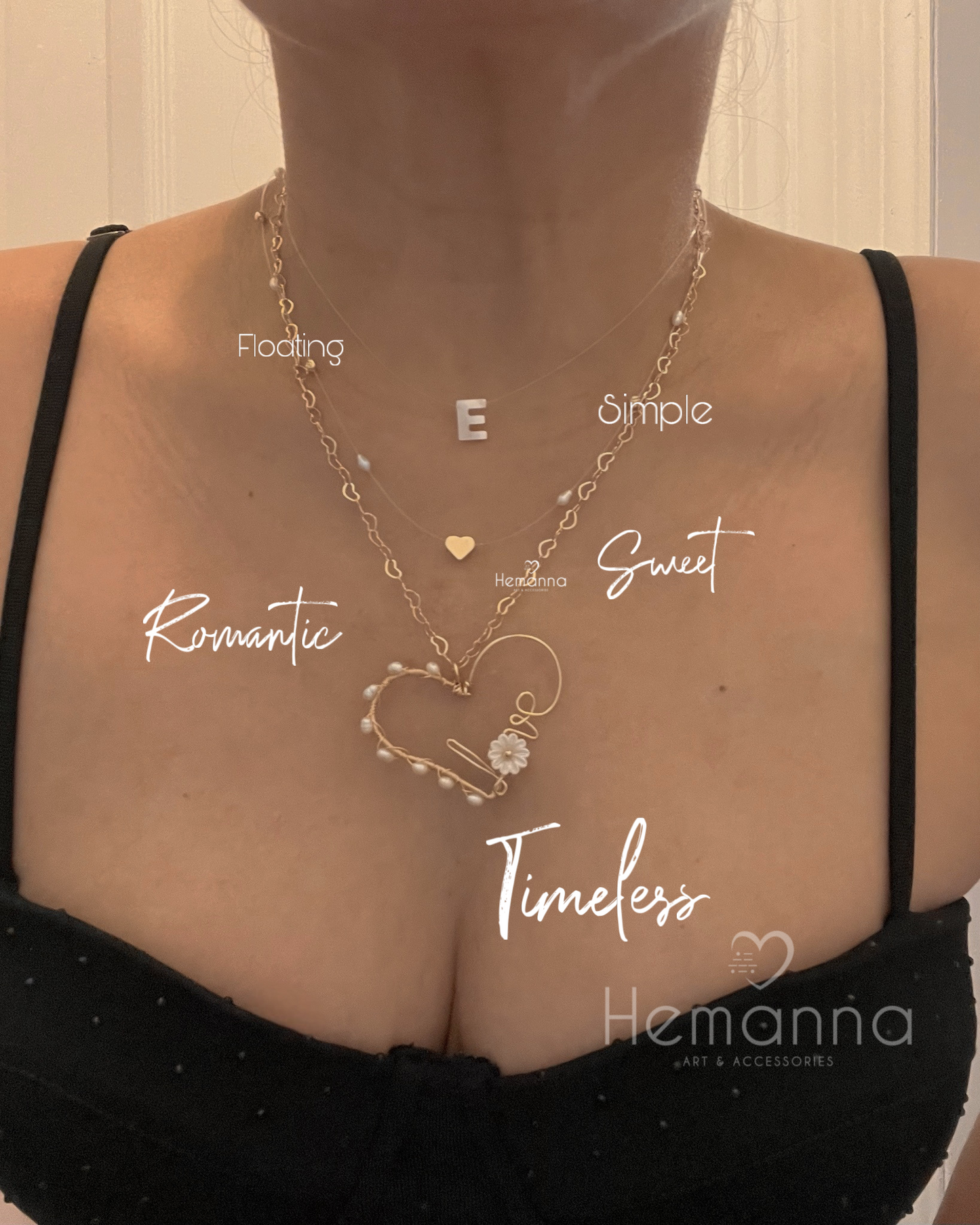 Pearl Heart “Love” Neckalace
