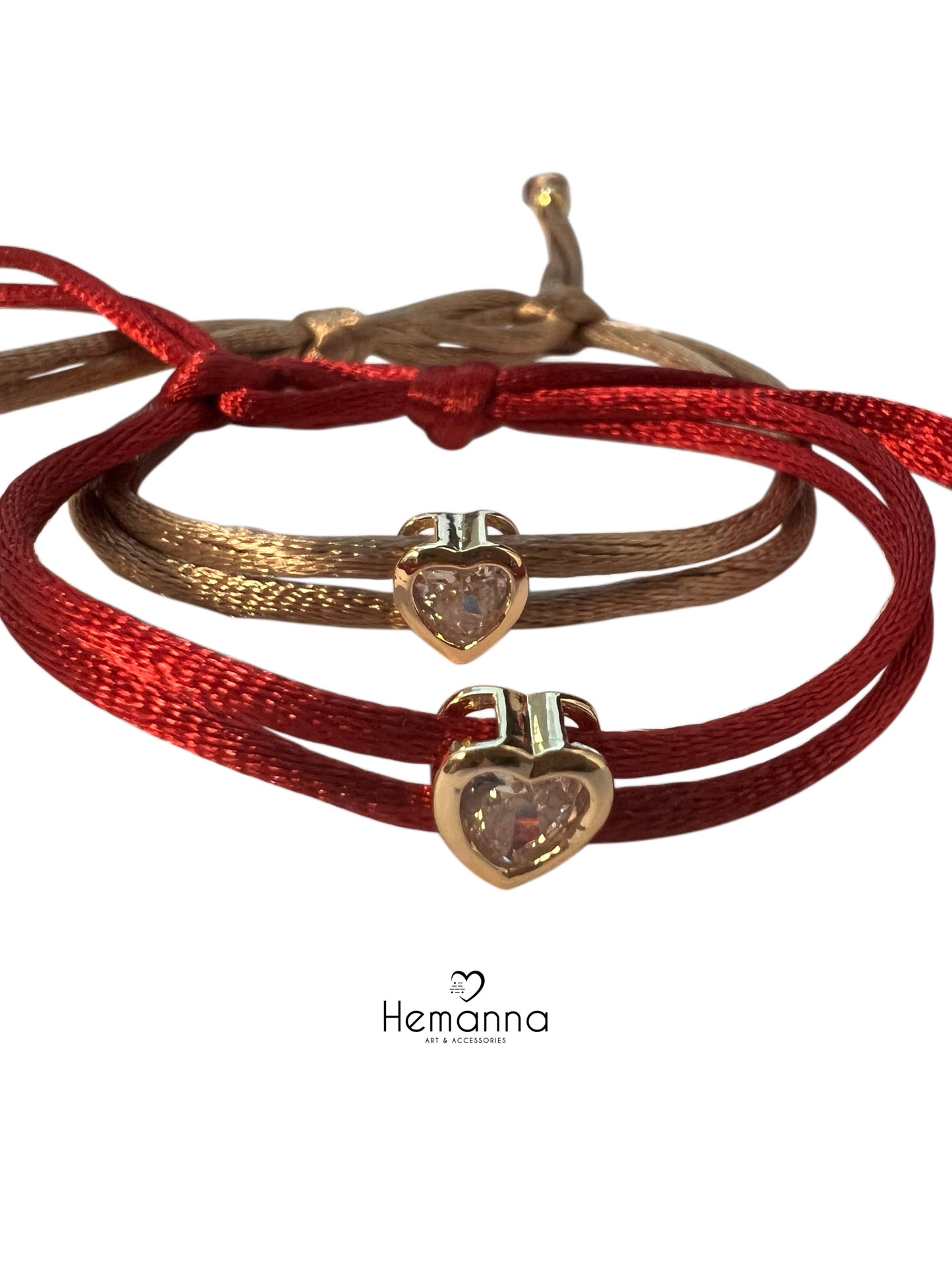 Love Link Duo| Minimal Bracelet Set | Satin Cord | Everyday Jewelry