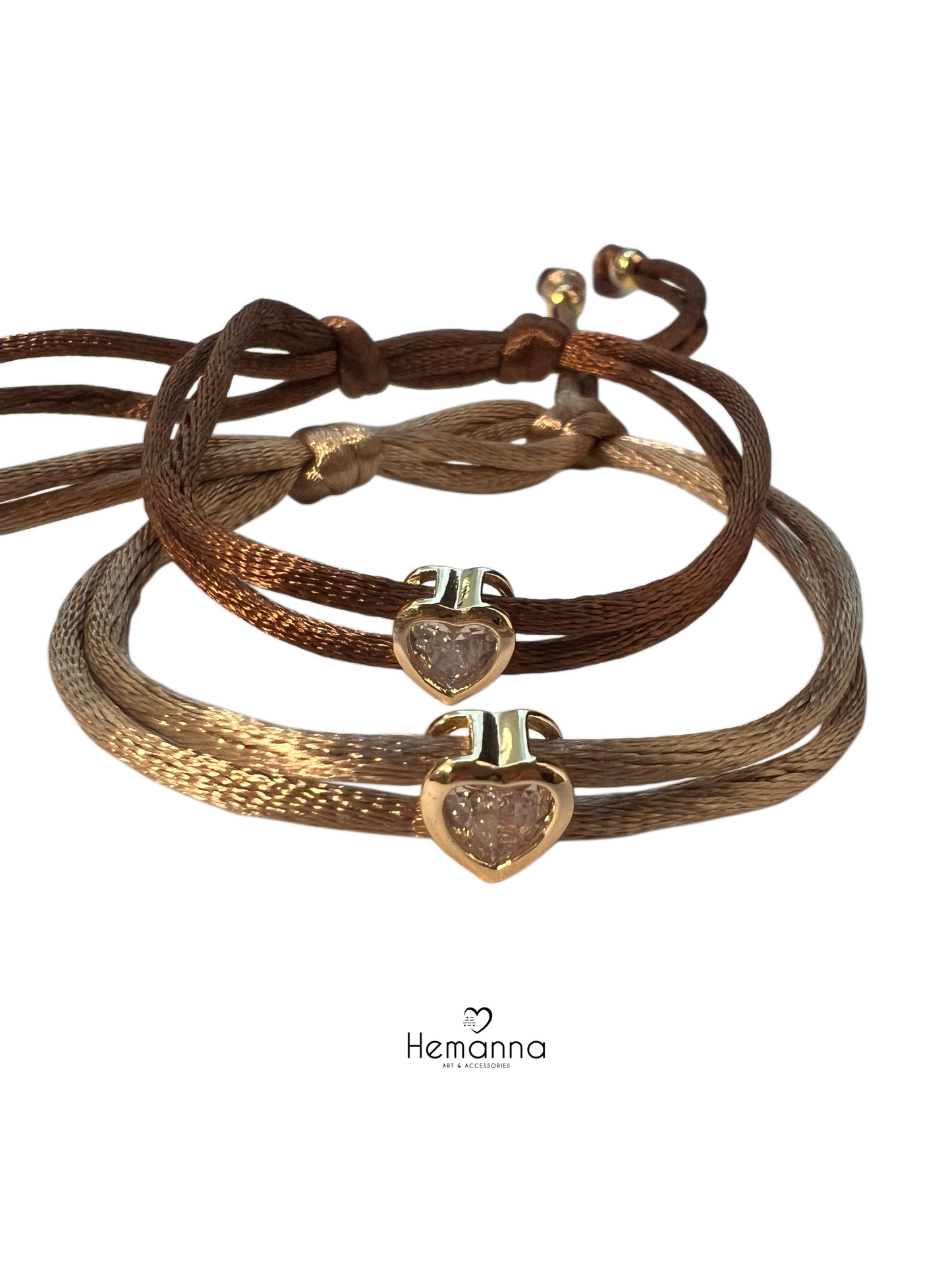 Love Link Duo| Minimal Bracelet Set | Satin Cord | Everyday Jewelry