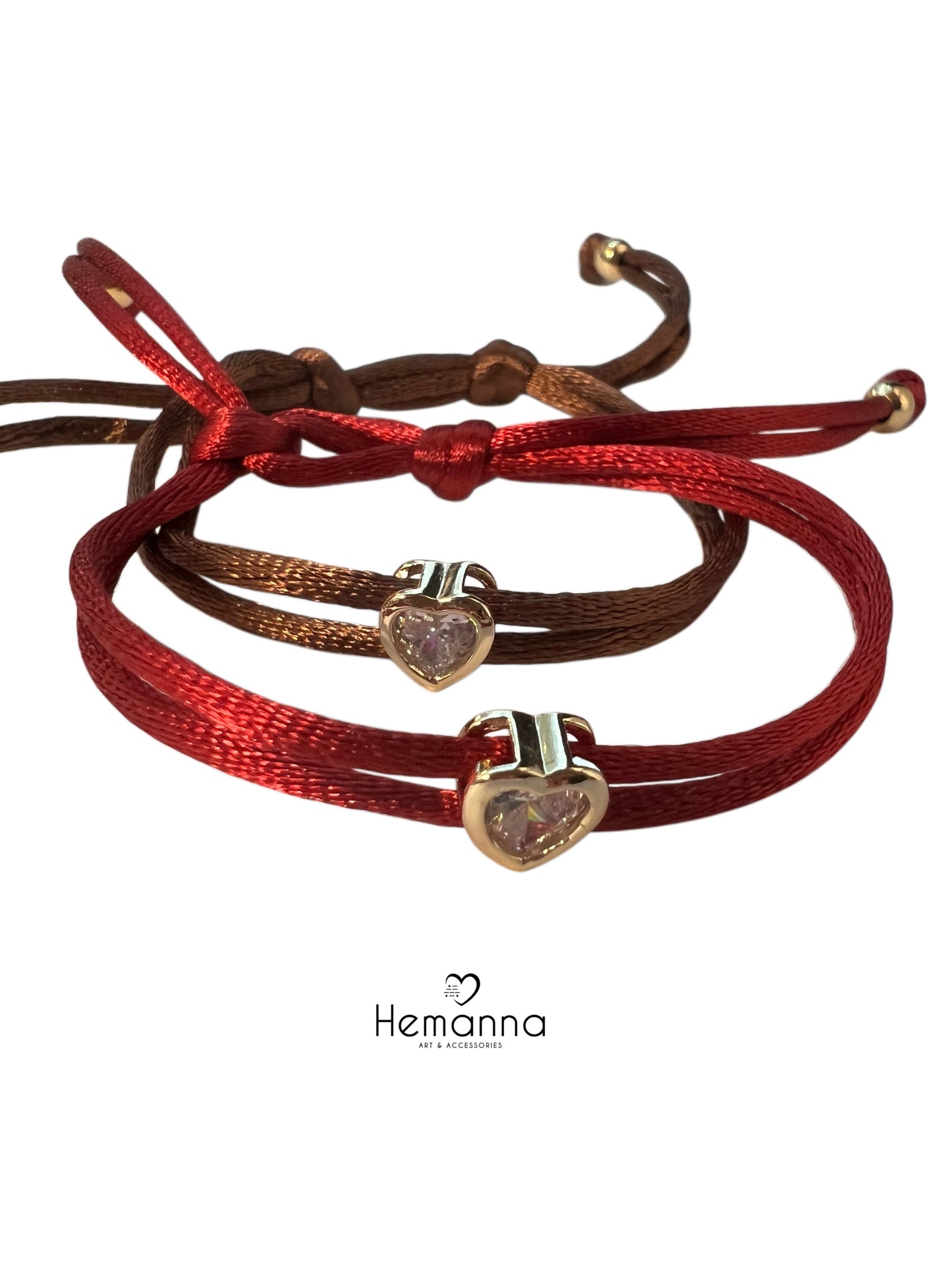 Love Link Duo| Minimal Bracelet Set | Satin Cord | Everyday Jewelry