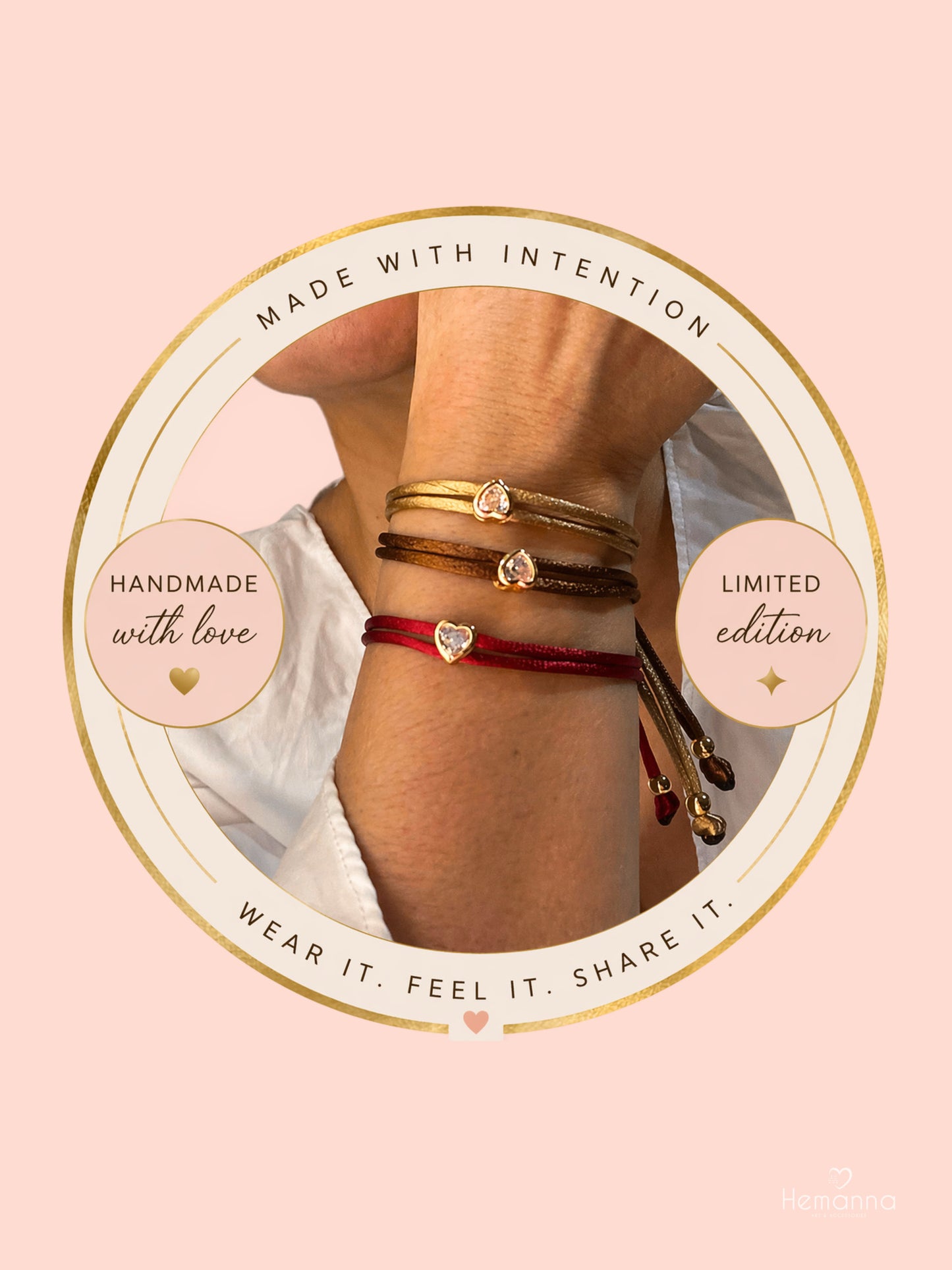 Love Link Duo| Minimal Bracelet Set | Satin Cord | Everyday Jewelry