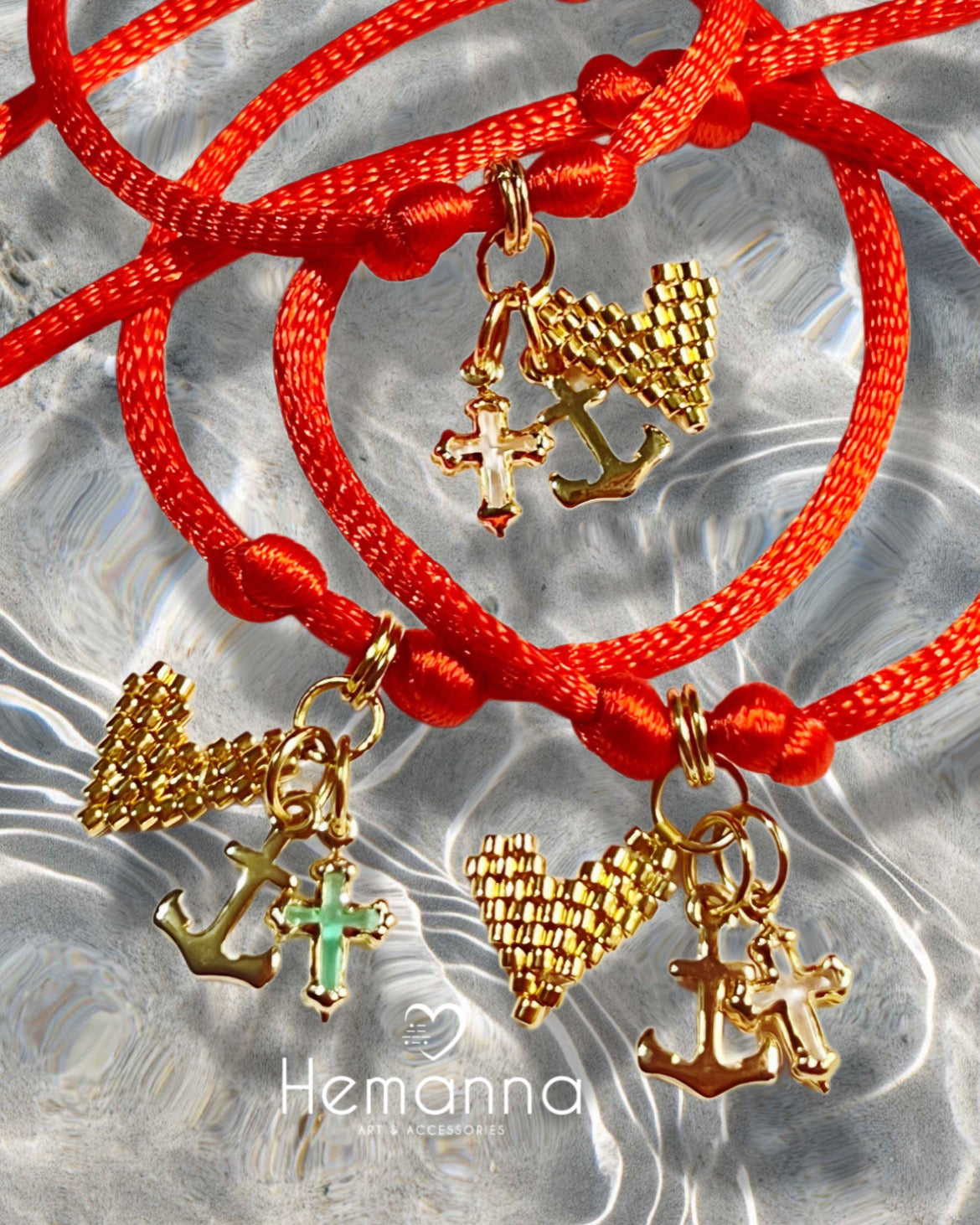 3 Graces Red Cord Bracelet – Love, Hope & Faith