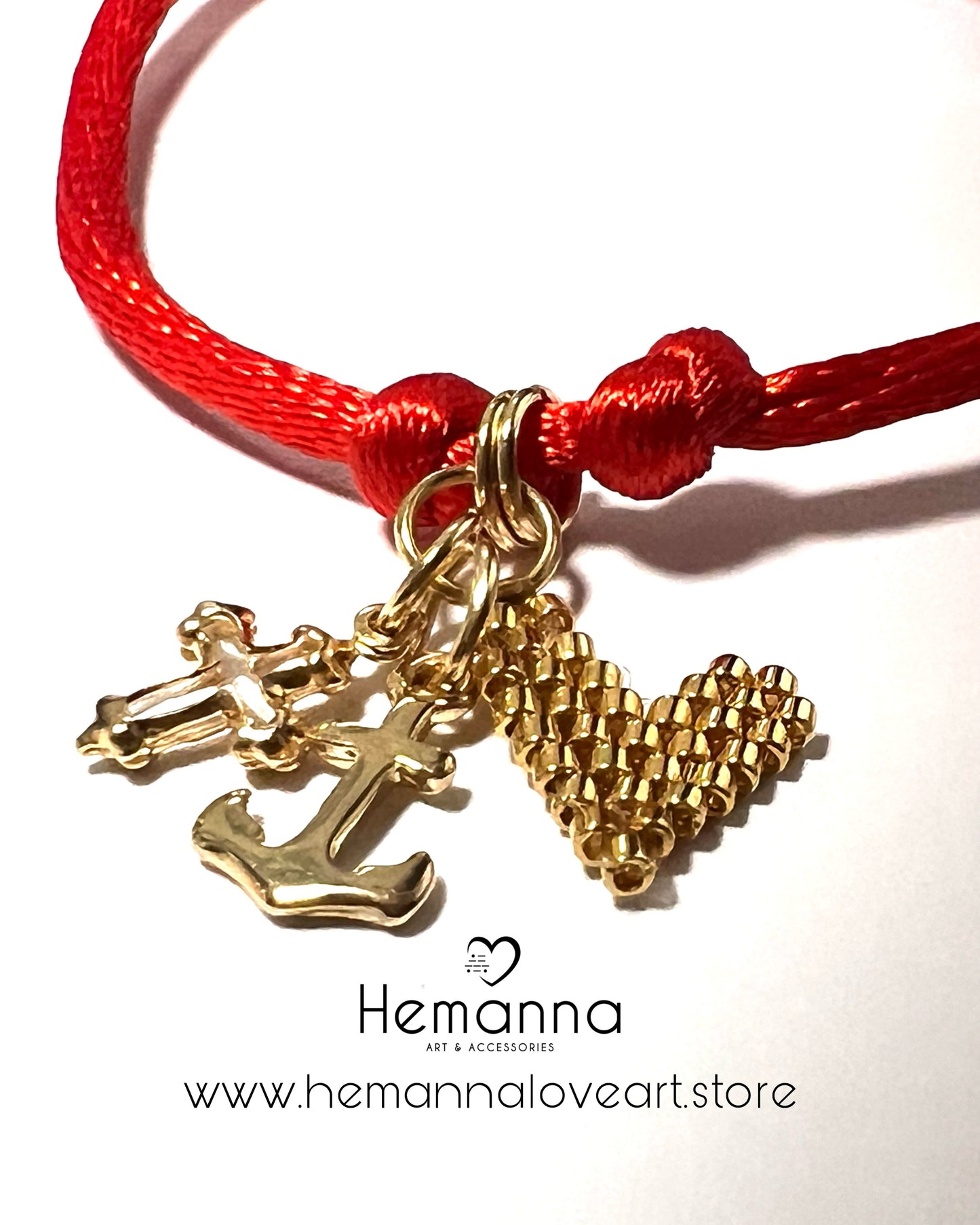 3 Graces Red Cord Bracelet – Love, Hope & Faith
