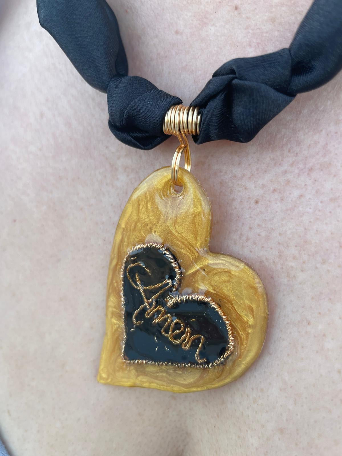 Spiritual Heart Pendant Bandanna Necklace